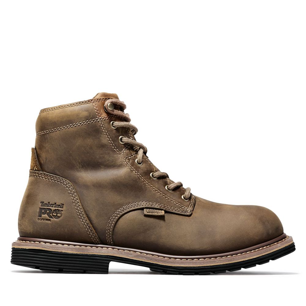 Botas Pro Timberland Argentina Hombre - Pro Millworks 6" Soft Toe - Marrones - QZMGXT-190